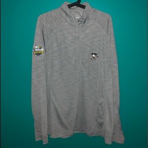 Gray Pittsburgh penguins quarter zip pullover